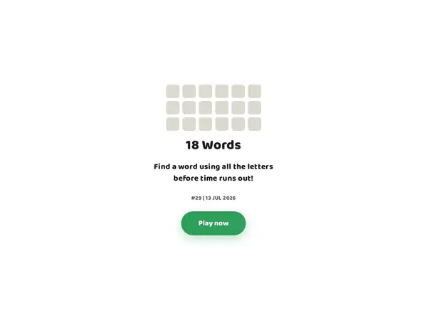 18 Words - Daily Word Challenge home screenshot