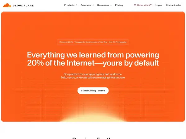 Cloudflare: The web performance & security company | Product Hunt home screenshot