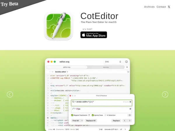 CotEditor home screenshot