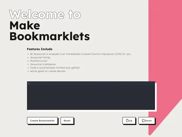Make Bookmarklets | Make it easy home screenshot