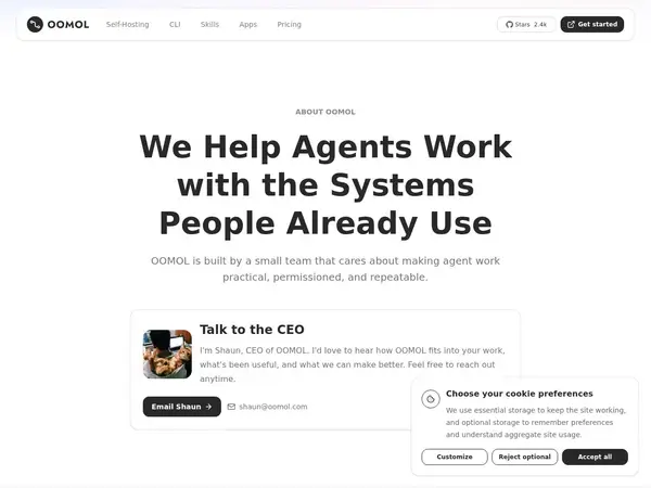 OOMOL - SDK for app integrations about screenshot