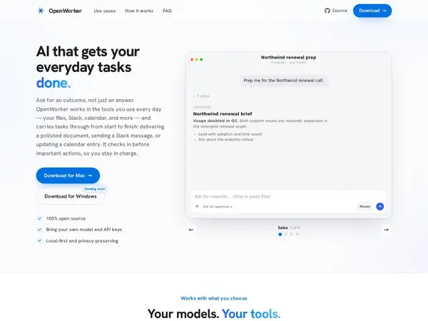 GitHub - andrewyng/openworker features screenshot