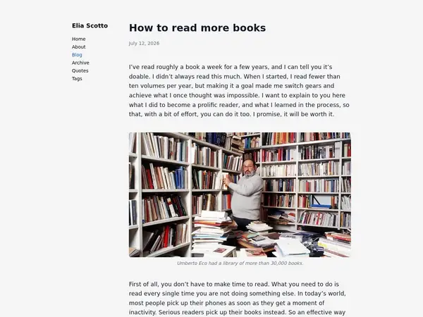 How to read more books | scotto.me home screenshot