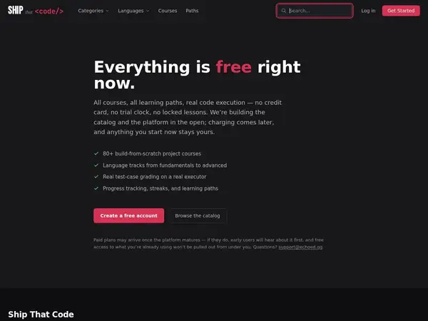 Ship That Code — Build Real Systems, Not Tutorials pricing screenshot